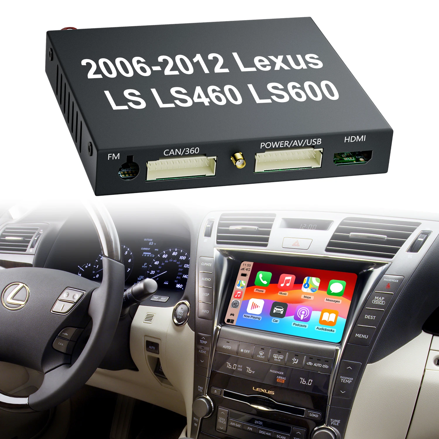 2006 - 2012 LS460 Wireless CarPlay And Android Auto Decoding Module Interface Kits LS460