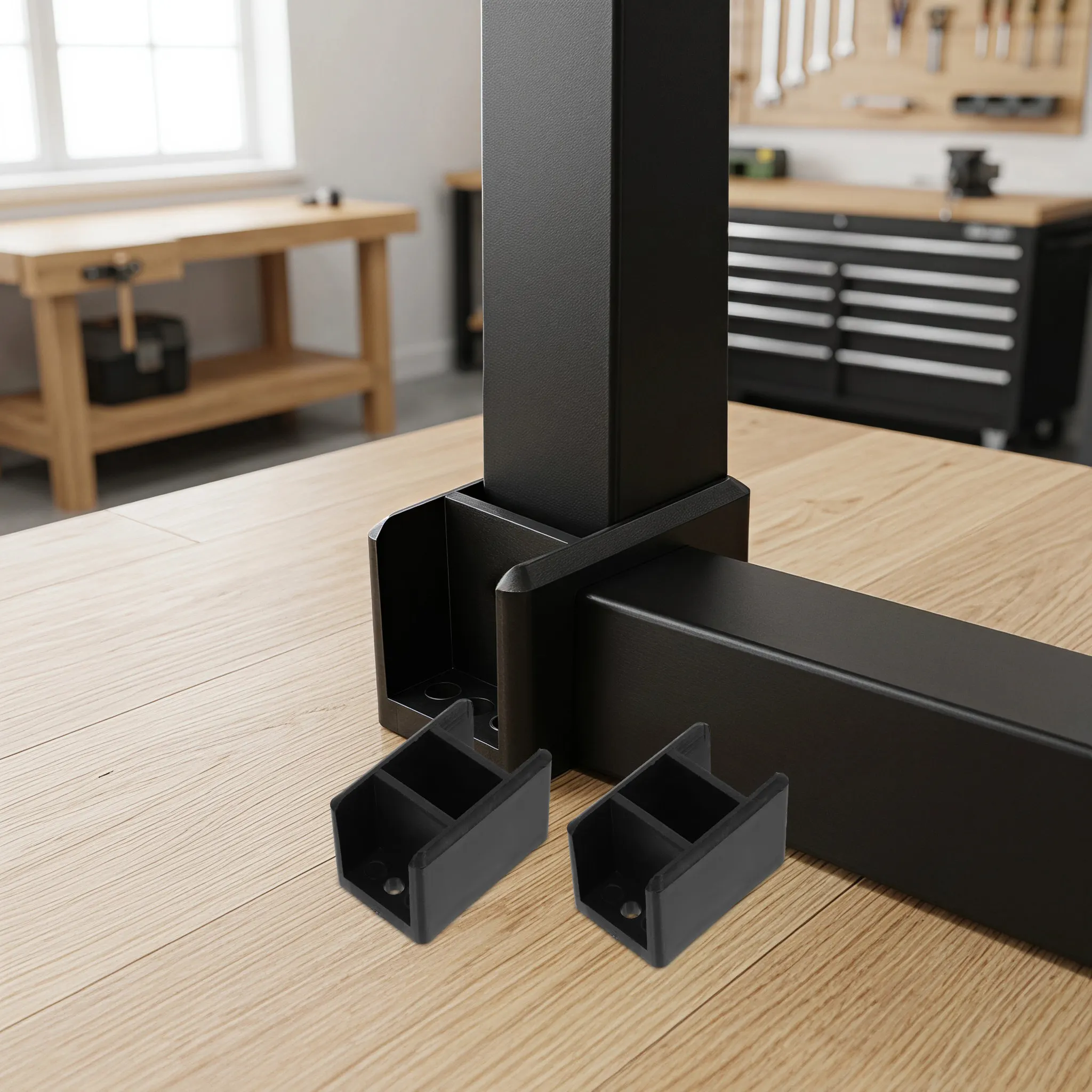 10Pcs Furniture Corner Connector Plastic Brackets Right Angle Black Sprayed Heavy Duty Table Shelf Cabinet Support Braces