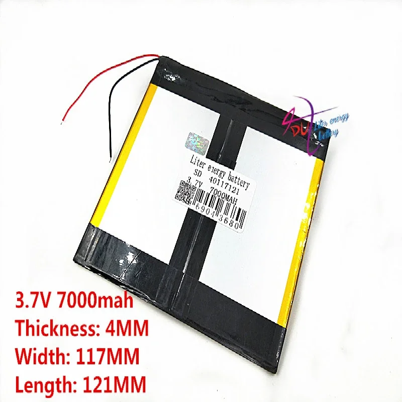 3.7V 7000mAH 40117121 Polymer lithium ion Liter energy battery for Universal Li-ion   tablet pc 8 inch 9  10