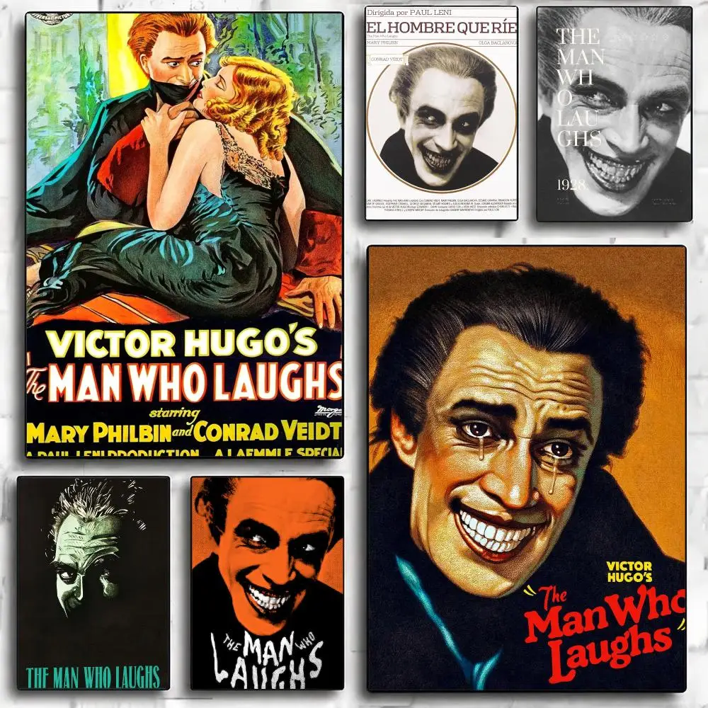 classic movie T-The Man Who Laughs 1928-S Poster Minimalist Wall Sticker for Cafe Office Bar Home Decor and Gift