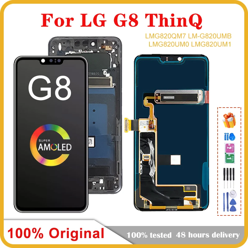 

6.1” Original AMOLED For LG G8 ThinQ G820 LCD Display With Frame Touch Screen Digitizer Assembly For LG G8 LCD Screen