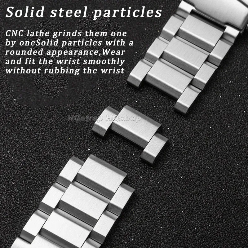 المعادن الساعات 20 مللي متر 22 مللي متر 24 مللي متر 25 مللي متر حزام الفولاذ المقاوم للصدأ سوار ثلاثة الخرز معصمه للطي مشبك العالمي حزام (استيك) ساعة