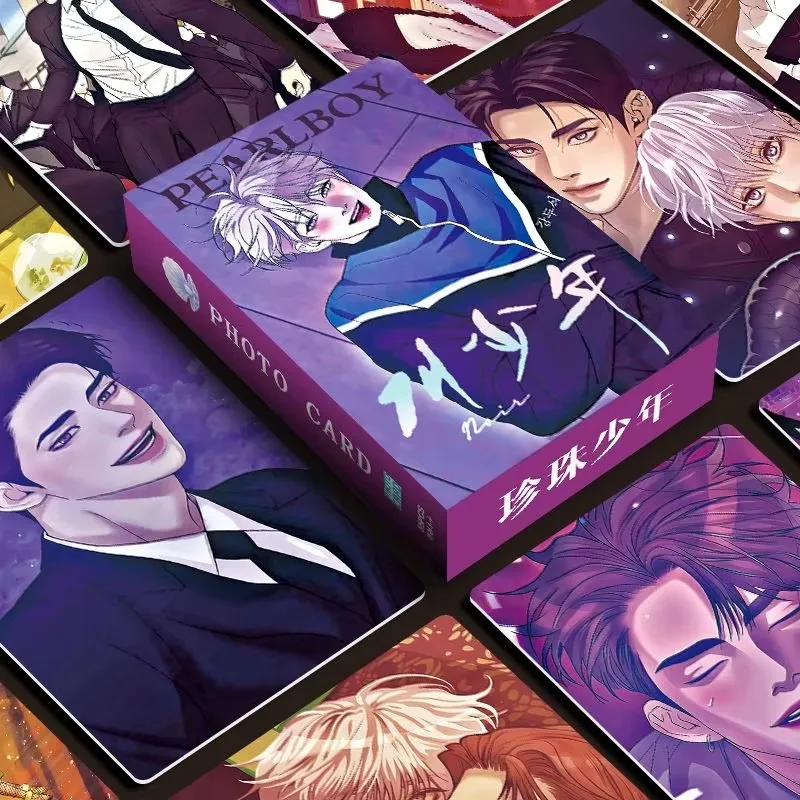 ‌55PCS Korean Manhwa Holographic Photo Cards Set - Jooha & Dooshik Collectible LOMO Cards Perfect Gift for Fans
