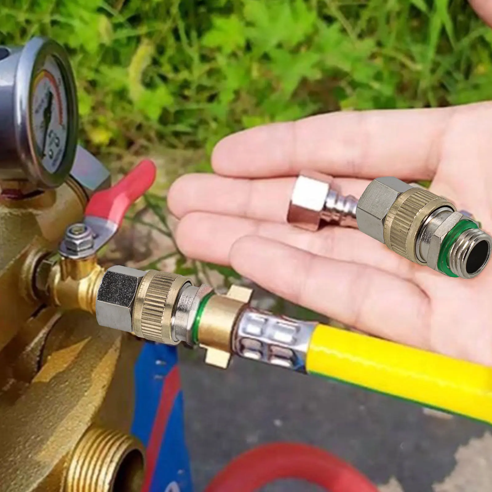 

Copper Quick Connector For Agricultural Garden Irrigation Coupling Adapter Drip Copper Hose Tubing Fittings Garden Watering Tool
