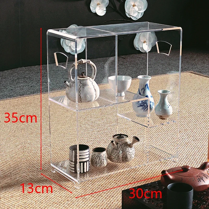 

Furniture for small-sized apartmenLight luxury acrylic cup holder tea set display home Chinese art teapot storage teapot storage