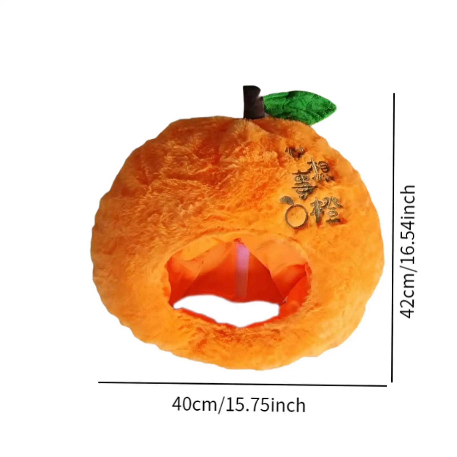 Orange Plush Hat Headwear Warm Photography Props Fruit Headgear Hat Dress up Hat for Winter Halloween Birthday Holiday Carnival view 6