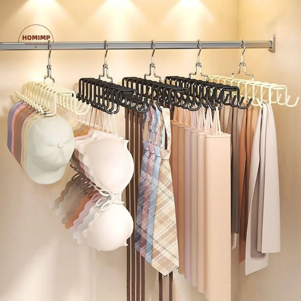 

3Pcs Stainless Steel Suspender Hanger Space Saving Anti-slip Women Storage Bra Hanger 360 Degrees Rotating with 20 Hooks