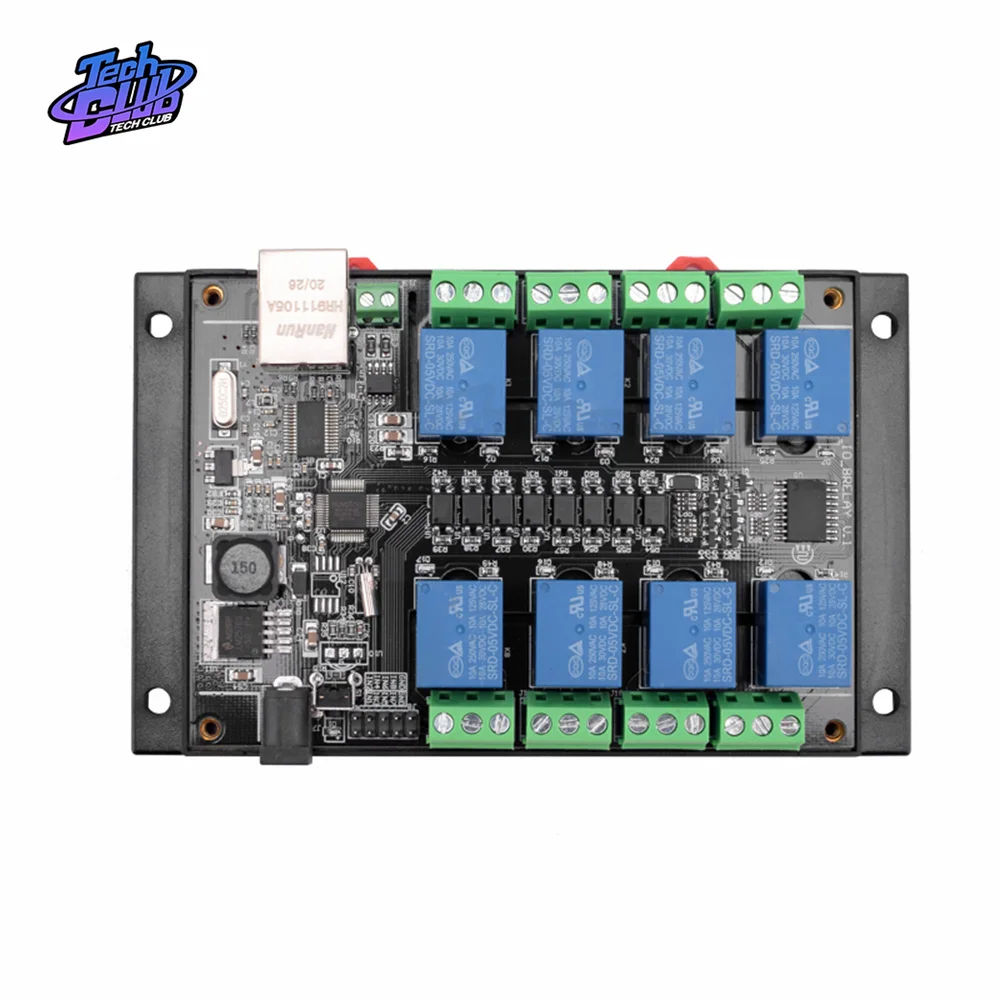 

NC-1000 Ethernet RJ45 TCP/IP WEB Remote Control Board with 8 Channel Relay Integrated 250VAC 485 Network Controller Power Supply