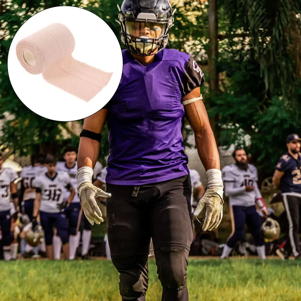 2 Rolls Cotton Sports Bandage Wrap Self Adhesive Elastic Tape for Wrist Basketball Football Training Breathable Residue Free