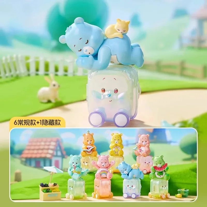 Disney Car Bears Happy Tour Blind Box Care Bears Anime Figures Creative Dolls Ornament Surprise Toys Model Garage Kit Kids Gifts