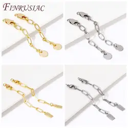 18K Gold Plated Extension Extender Tail Chains with Lobster Clasps For Jewelry Making,Connectors For Bracelets Accessories DIY