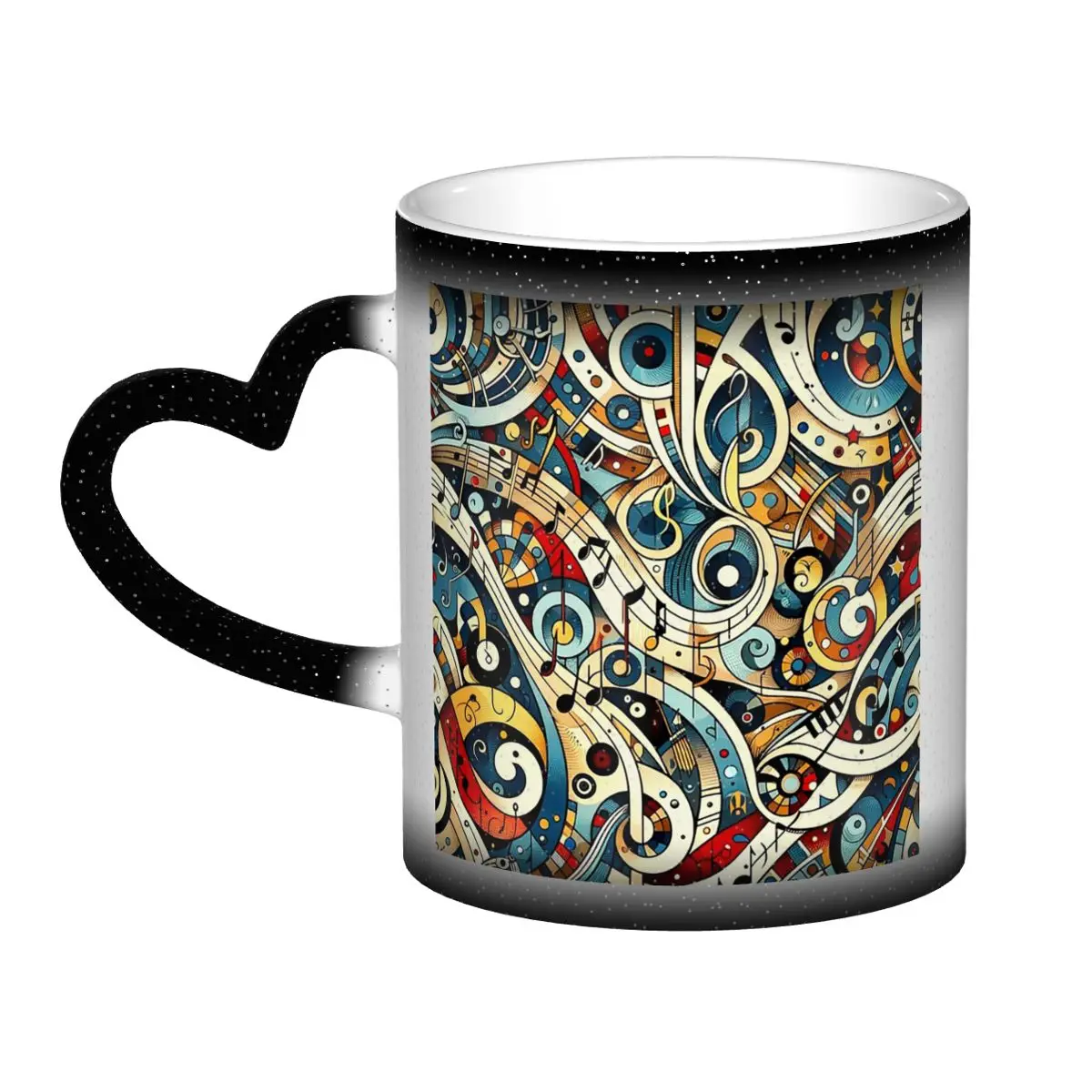 

Кружка «Симфония в завитках» с музыкальной нотой, забавные керамические кофейные чашки, чайные кружки, чашка для молока, посуда для напитков, подарки для друзей