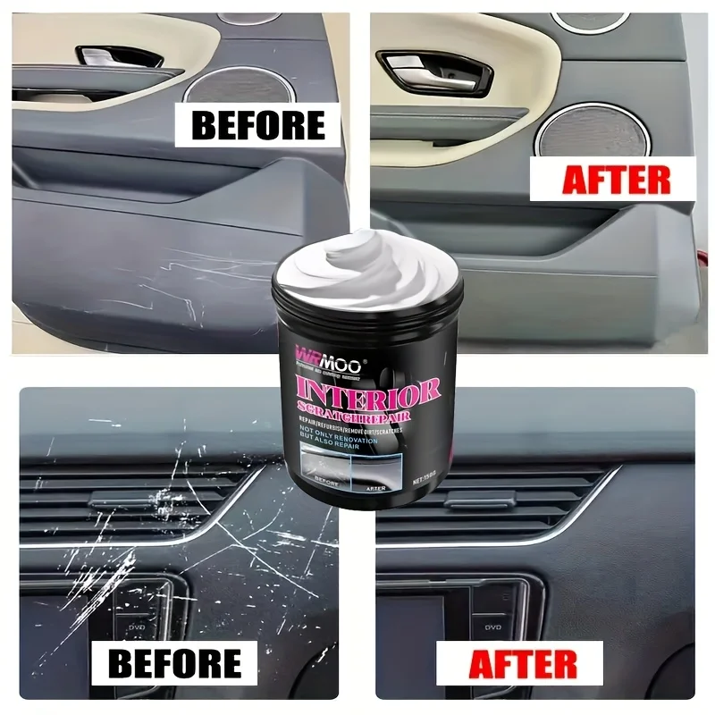 150G Car Interior Scratch Repair Kit: Clay-Based Polishing Compound for Quick Dashboard & Plastic Maintenance