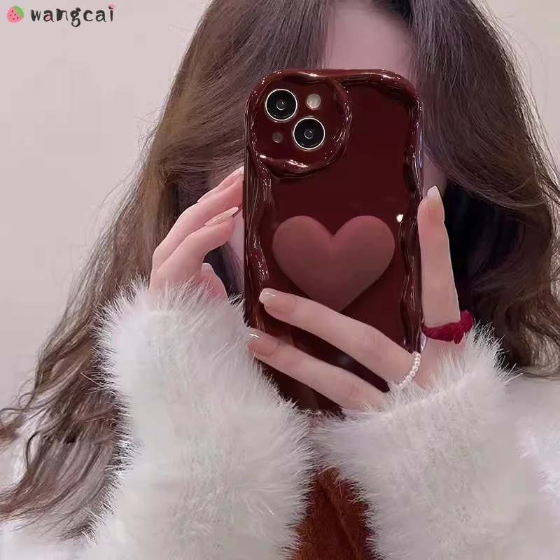 For Vivo Y200 GT Y200i Y200t Y100t Y78 Y78+ Y78t Y77 Y77e Y58 Y38 Phone Case Stereo Love Heart  Autumn Winter Cute Cases