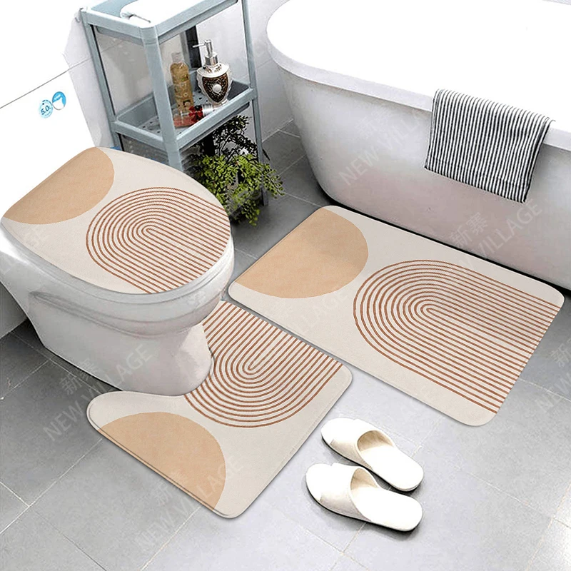 Anti-slip Bath Mat Bathroom Rug Shower Mat Decorative Absorbent Foot Mat Entrance Bathtub toilet rug boho Nordic leaf plant