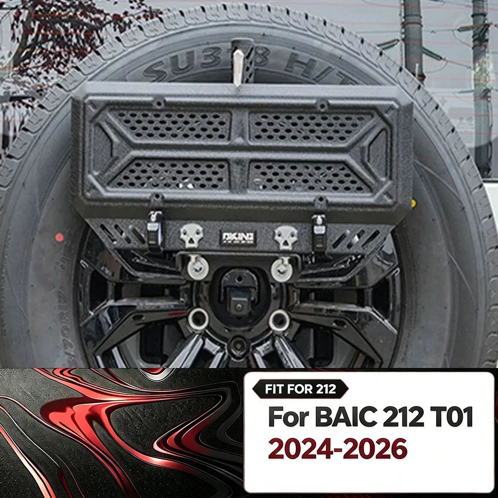 For BAIC 212 T01 2024-2026 Spare Tire Extension Bracket Modified Multi Function License Plate Mount Flag Pole Base Accessories