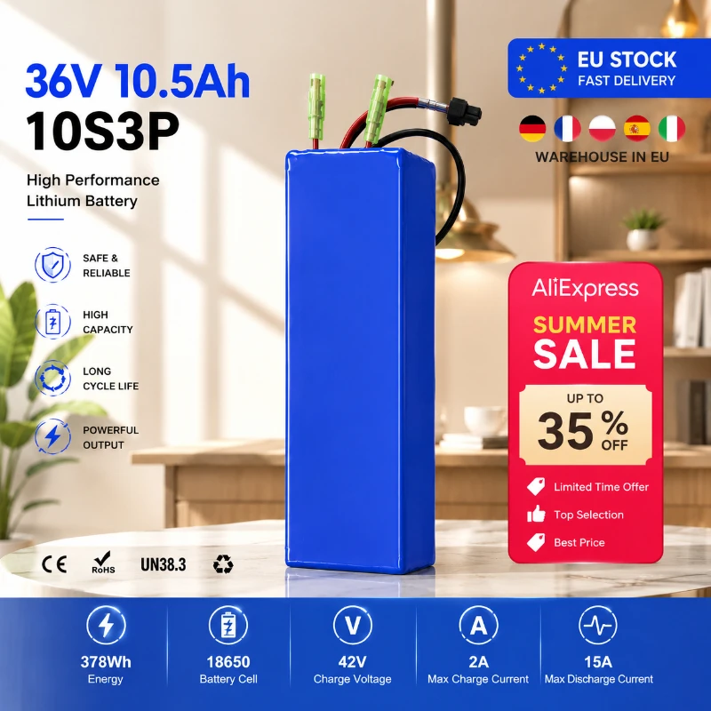 EU Schnellversand 36V 7.8Ah 10Ah 10.5Ah 18650 Lithium-Ionen-Akku 10S3P Ersatzakku Kompatibel mit FIIDO D1 D2 D2S D4S Faltbares Elektrofahrrad Akku 15A BMS