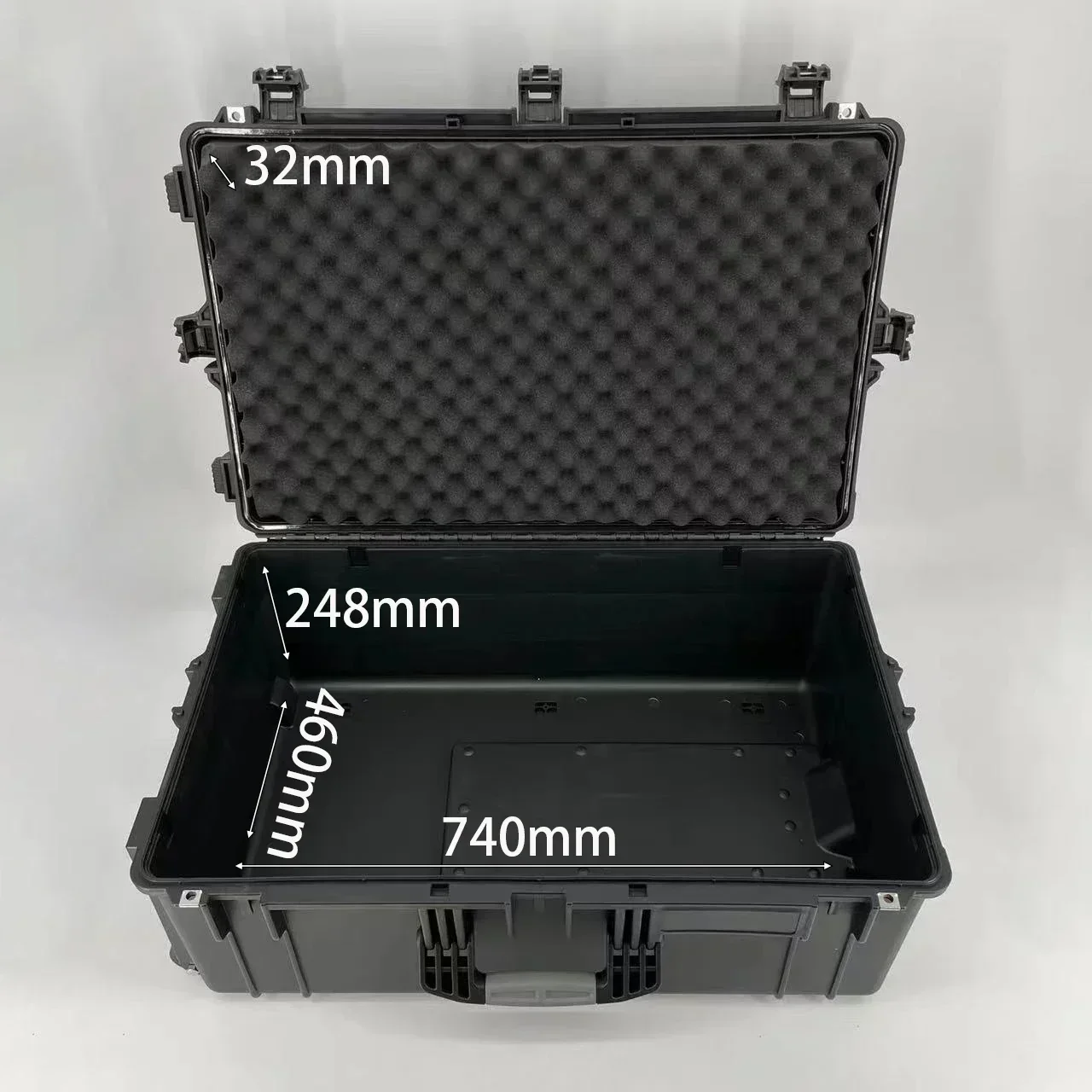 DPC135-1 Large Waterproof Equipment Case Safe Durable Engineering PP Portable Case with Pull Rod 4 Wheels for Transport