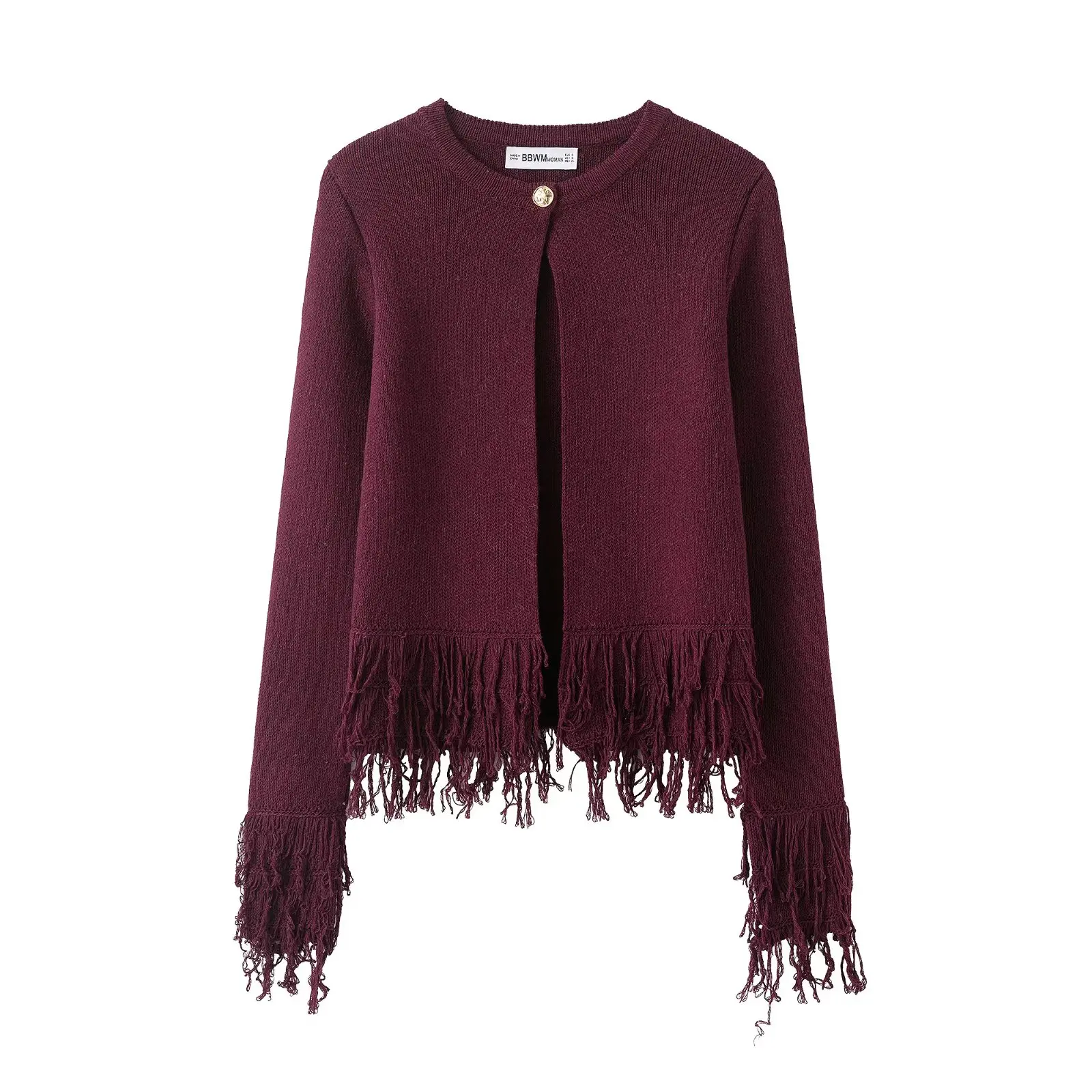 

Fashion New Women's Autumn/Winter Tassel Button Knitted Coat Warm Top Casual Fashion Brown Knitted Women's Sweater Coat