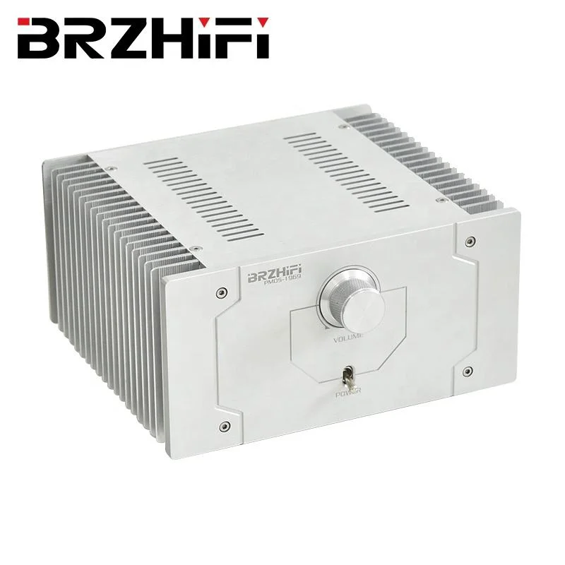 BRZHIFI Home Sound amplifier chassis classical HOOD 1969-2020 bilevel Hi-End Sturdy subwoofer DIY power amp shell with Heat Sink