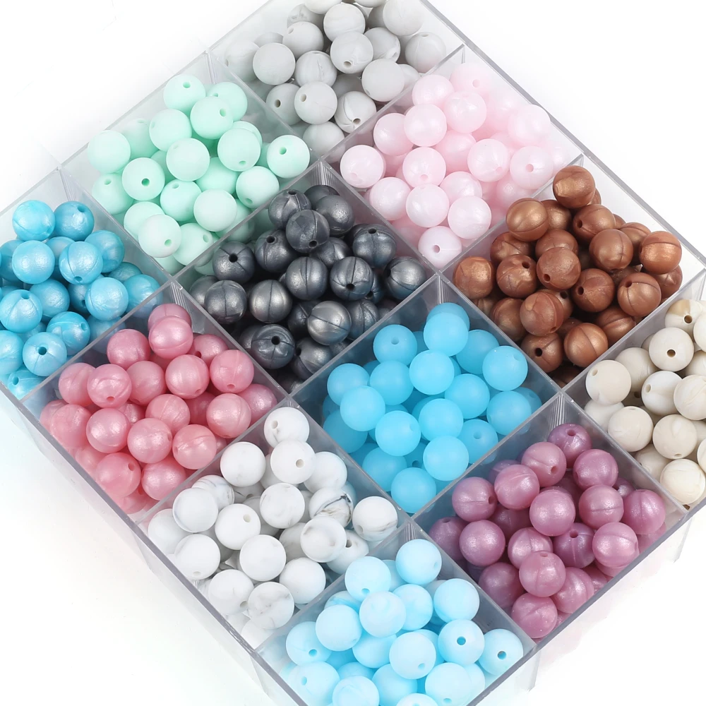 50Pc 12mm 19Color Silicone Round Bead Food Grade Teether Chew Bead For Handmade Baby Pacifier Chain DIY Jewelry Making Accessory