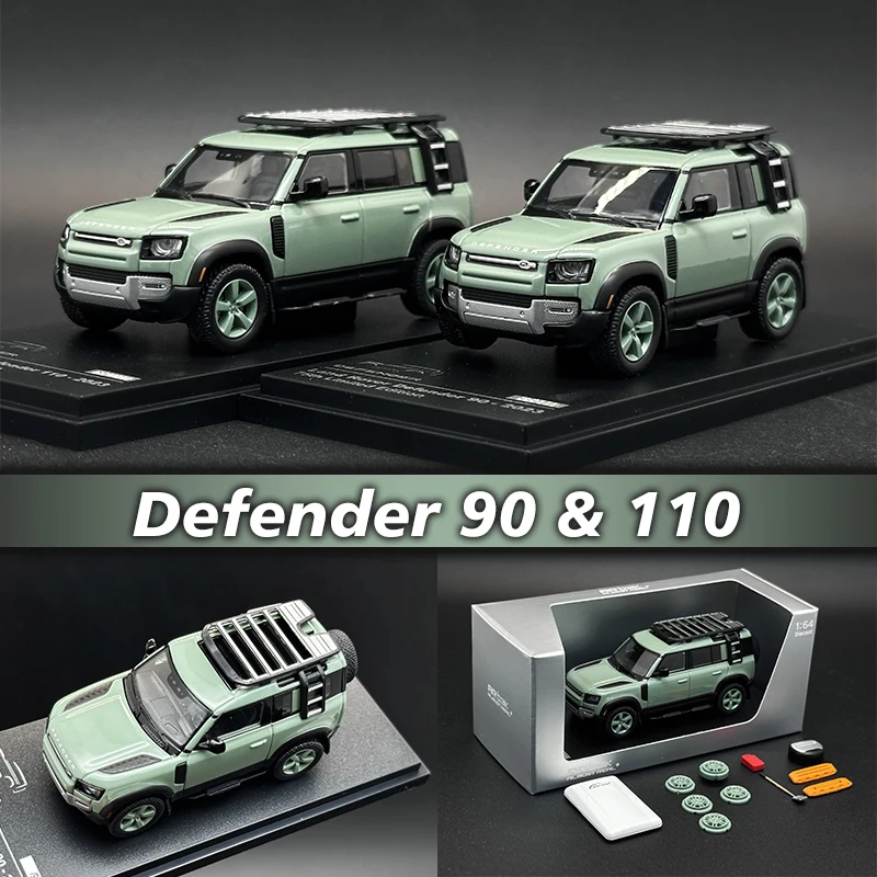 AR BOX In Stock 1:64 Defender 90 110 75th Anniversary Complimentary Accessories Diecast Diorama Car Model Collection Toys