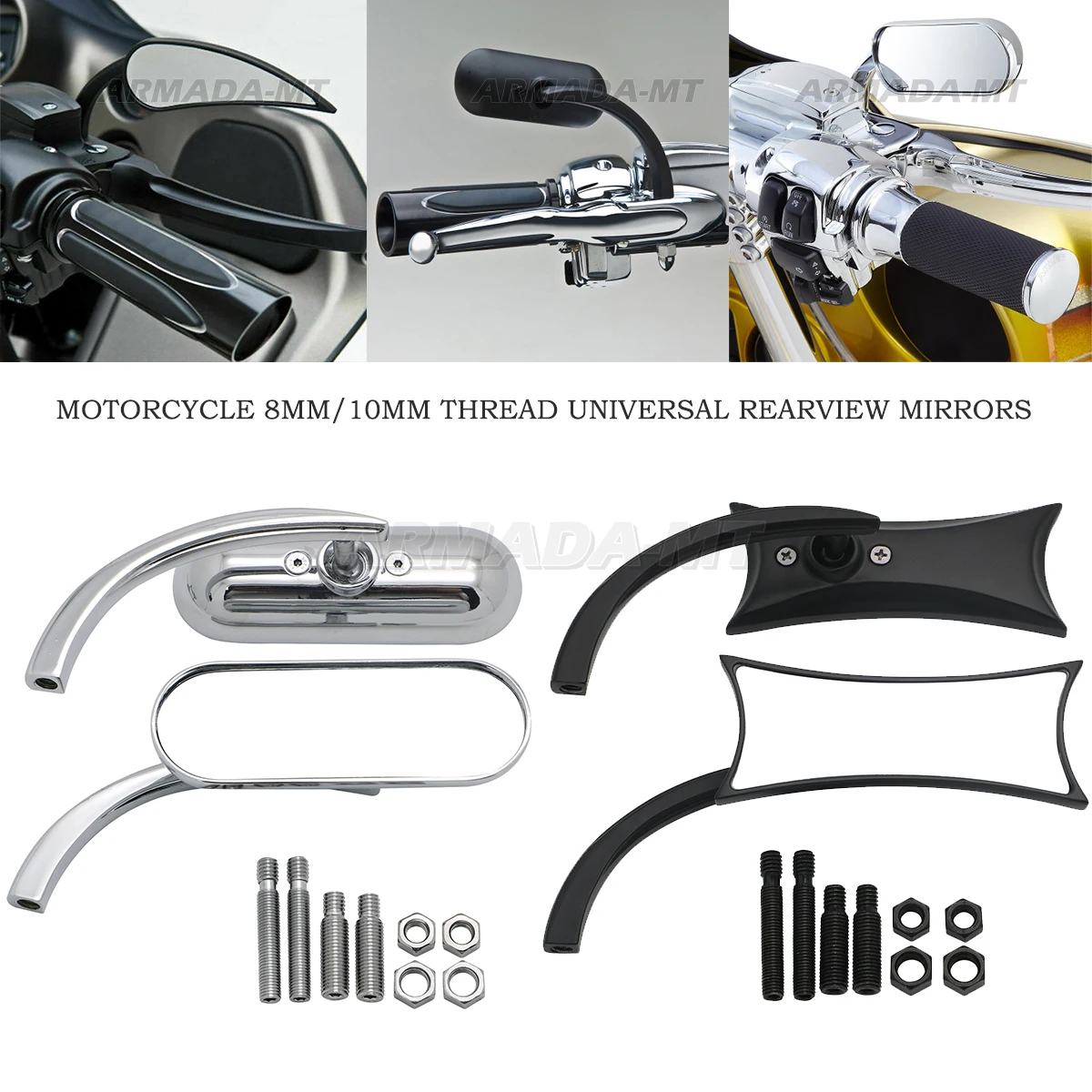 High Definition Rearview Mirror For Harley Softail Fat Boy Road King Dyna Wide Glide Springer Sportster Motorcycle Accessories