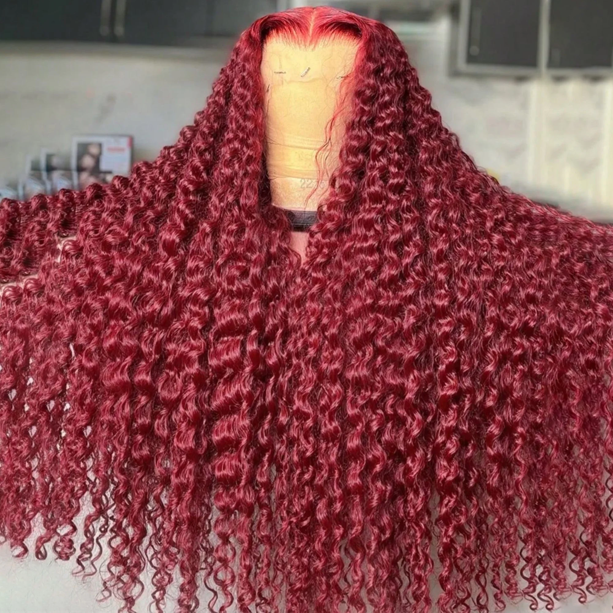 parrucca-riccia-profonda-13x6-burgundy-99j-densita-200-con-frontale-in-pizzo-hd-trasparente-13x4-in-saldo
