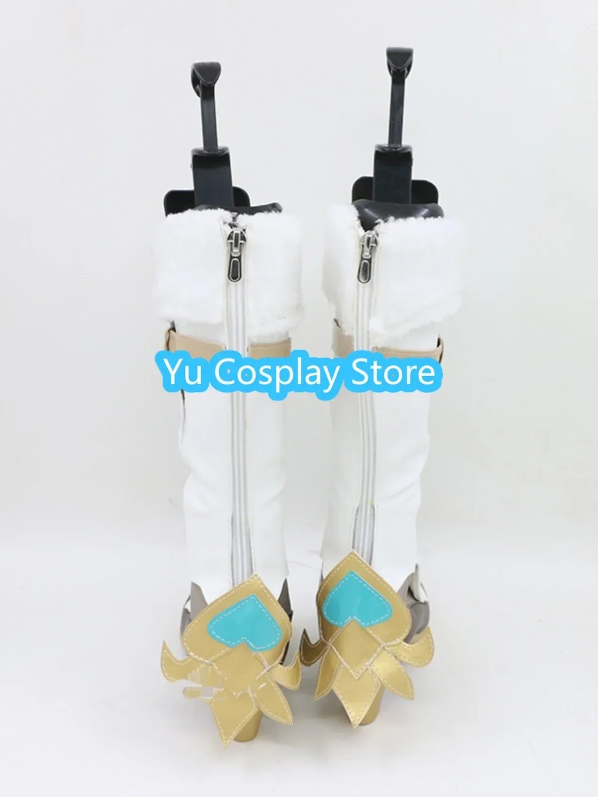 

Yu-Cosplay OW Mercy Cosplay Shoes PU Leather Shoes Halloween Carnival Boots Cosplay Prop Custom Made