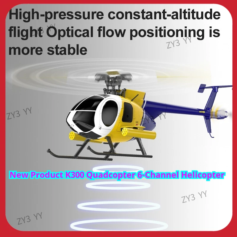 

Cflgf K300 Rc Stunt Helicopter Brushless Motor Six Channel Four Rotor Optical Flow Positioning 360 Degree Roll Pressure Altitude