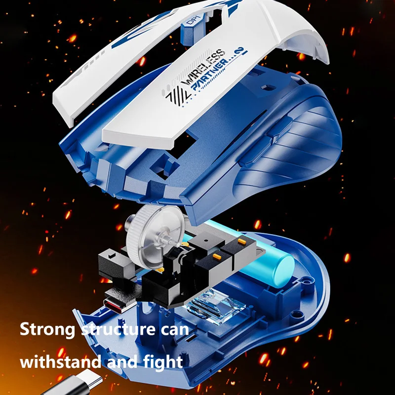 ماوس ألعاب لاسلكي من Xiaomi وضع مزدوج بلوتوث 2.4G DPI قابل للتعديل من النوع C قابل لإعادة الشحن، ماوس مريح صامت، بطارية متينة