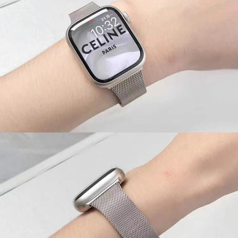 Milanese strap For Apple watch 9 8 7 45mm 41mm 6 5 4 3 2 SE 40mm 44mm 42mm Metal small waist wristband For iWatch Ultra 2 1 49mm