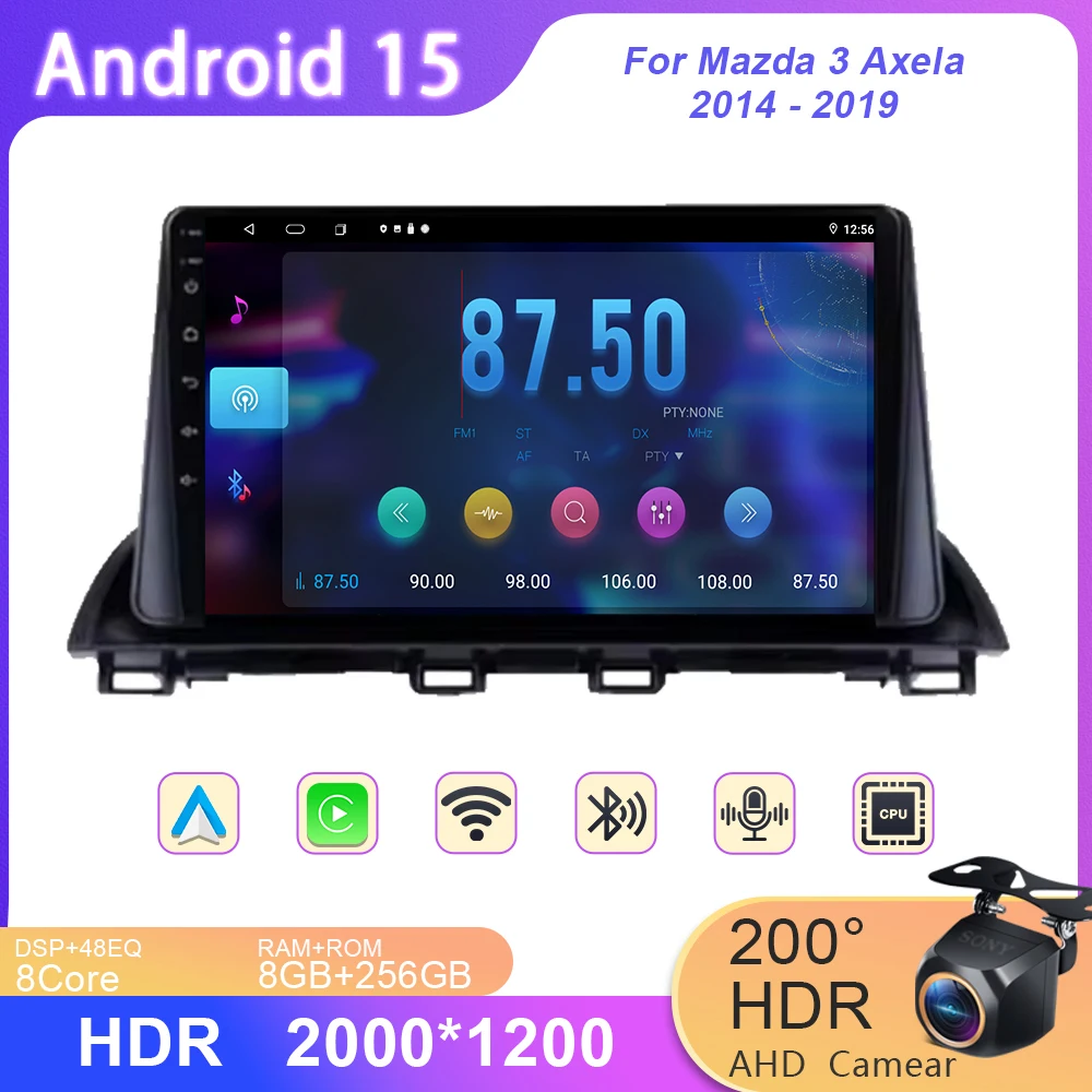 

Car Multimedia Android For Mazda 3 Axela 2014-2017 2018 2019 Head Unit Player Navigation GPS Atuo Carplay WIFI 5G No 2din DVD BT