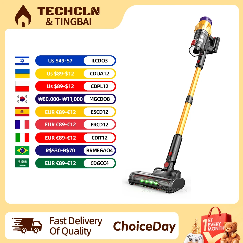 550W Brushless Motor 55KPA Suction Power Cordless Vacuum Cleaner Handheld Smart Home Appliance Removable Battery Dust Cup