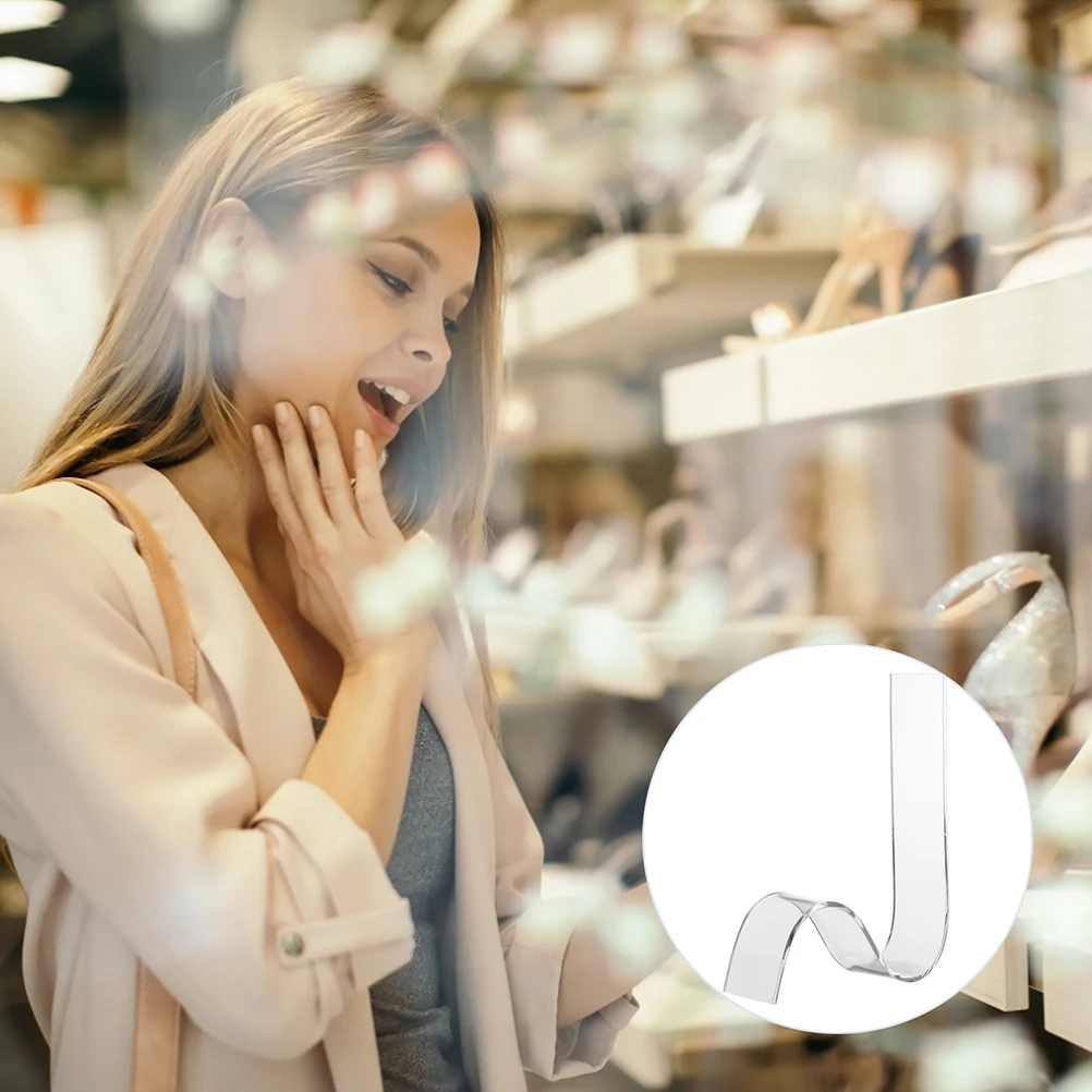 

4Pcs Acrylic Shoe Display Stands Transparent S Shaped Racks for High Heels Sandal Storage Display S Shaped Stand