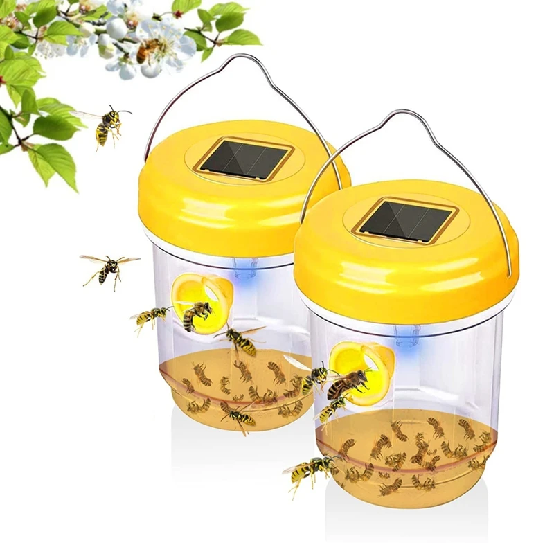 

2PCS Wasp Traps Outdoor Hanging Trap Carpenter Bee Traps For Outdoors Bee Traps For Outside Reusable Hanging Hornet Trap