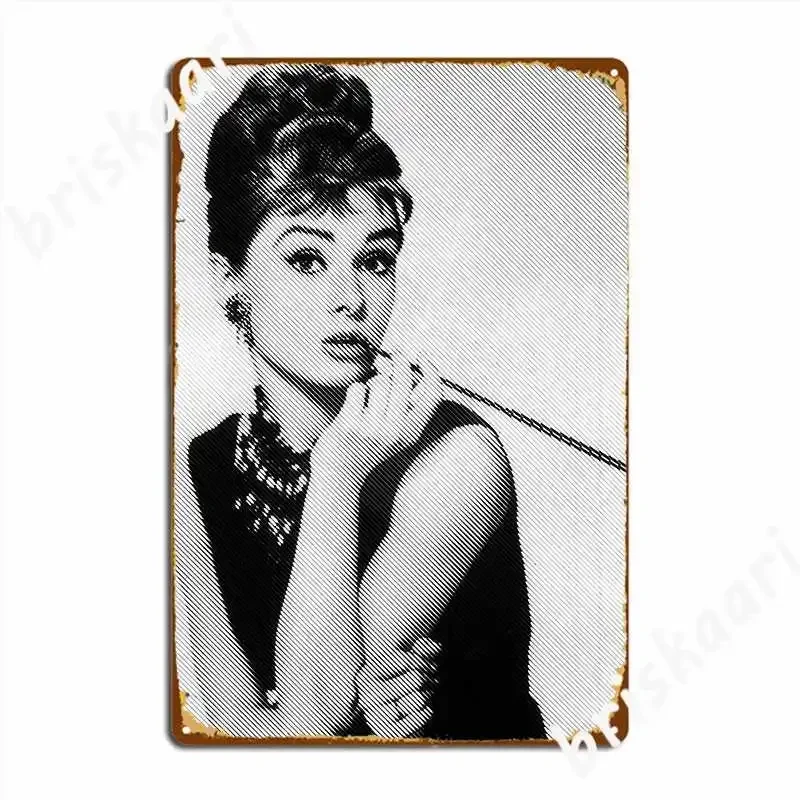 Audrey Hepburn Metal Sign Cinema Garage Funny Plates Cave Pub Tin Sign Poster