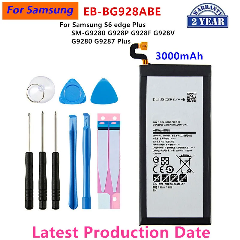 Batterie EB-BG928ABE 3000mAh, flambant neuf, pour Samsung S6 edge Plus SM-G9280 G928P G928F G928V G9280 G9287 Plus S6edge +