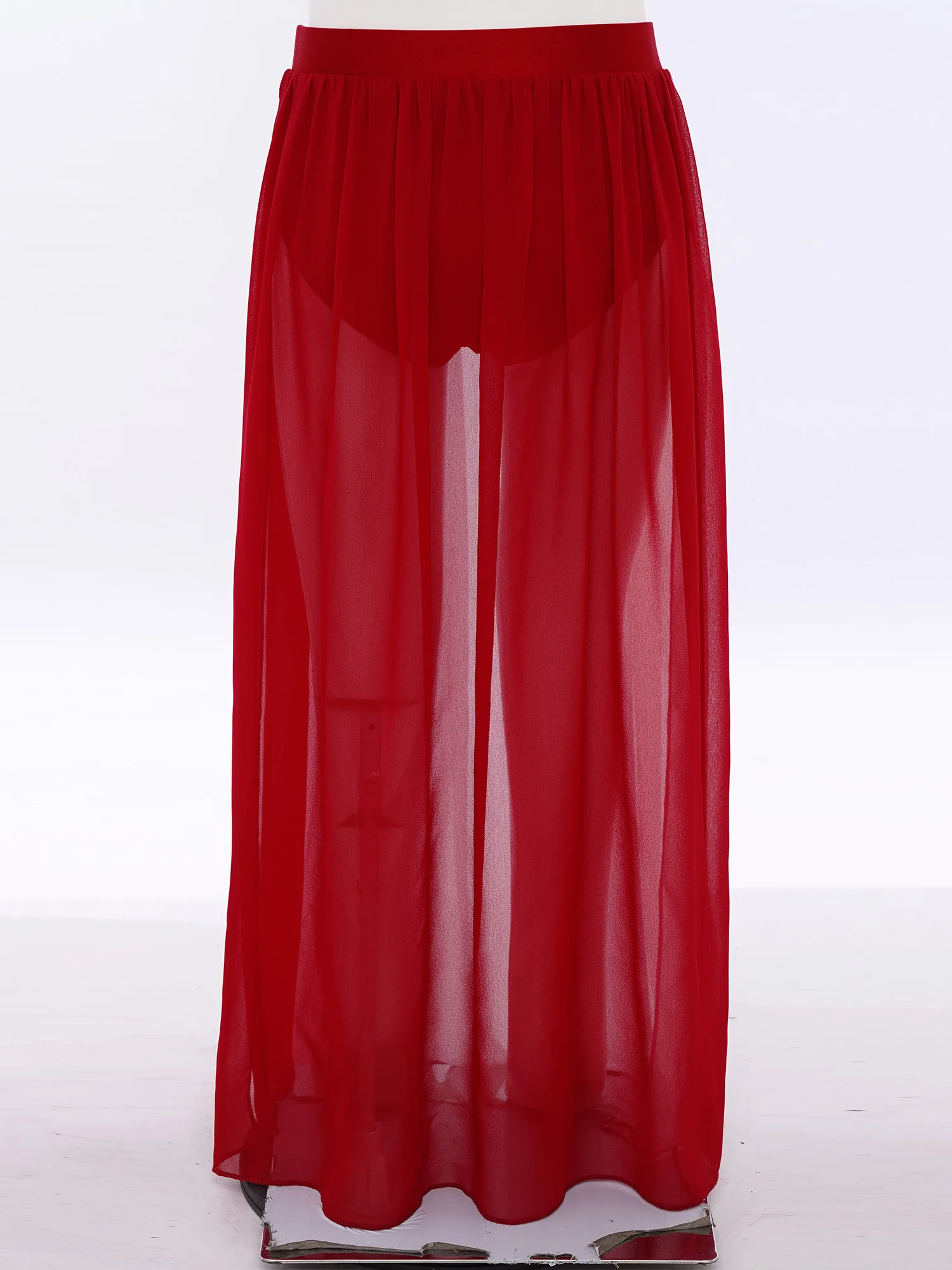 กระโปรงเต้นรำสำหรับเด็กผู้หญิง กระโปรงเต้นรำลิริคอล โมเดิร์น สำหรับการแสดงบนเวที ชุดแสดงเต้นรำ กระโปรงยาวผ้าชีฟองพลิ้วไหว แต่งสีตัดกัน กระโปรงบัลเลต์