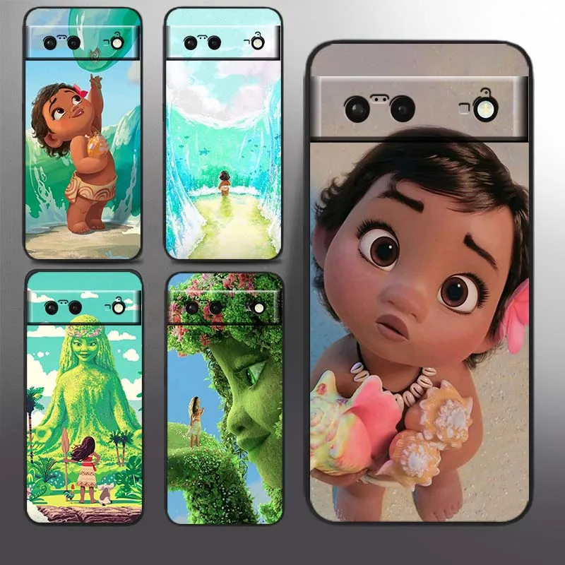 

Disney Moana Ocean Cute Phone Case For Google Pixel 9a 9 8A 8 7 7A 6 6A Pro XL 2024 5G Black Soft TPU Silicone Cover