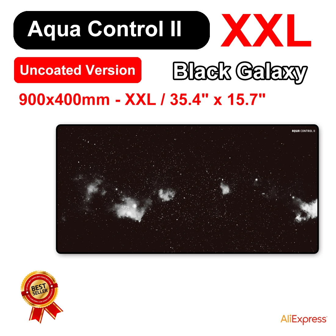 900x400x4mm XXL Xraypad Aqua Control 2 Black Galaxy Gaming Mouse Pads