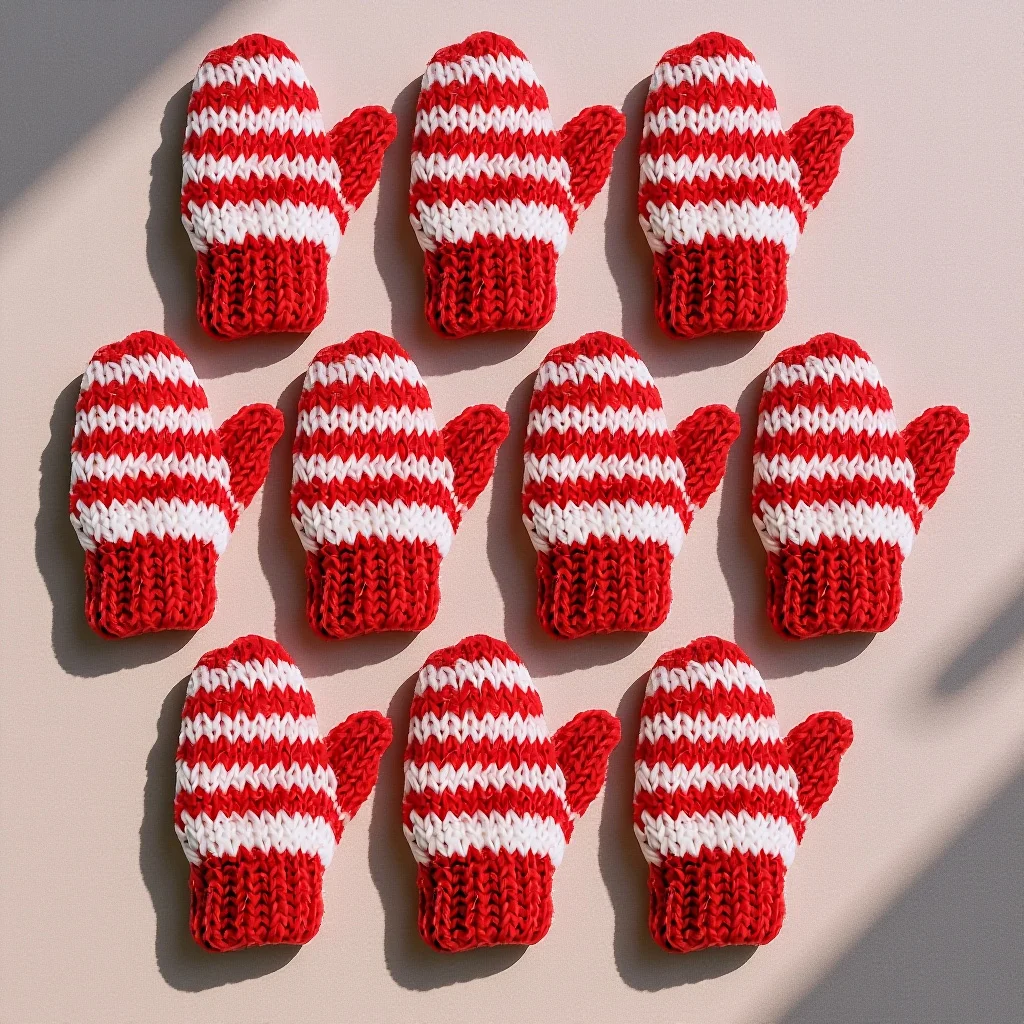 

10pcs Diy Mini Yarn Gloves Small Knit Decorative Mittens Craft Supplies For Christmas Tree Decor Miniature Ornaments