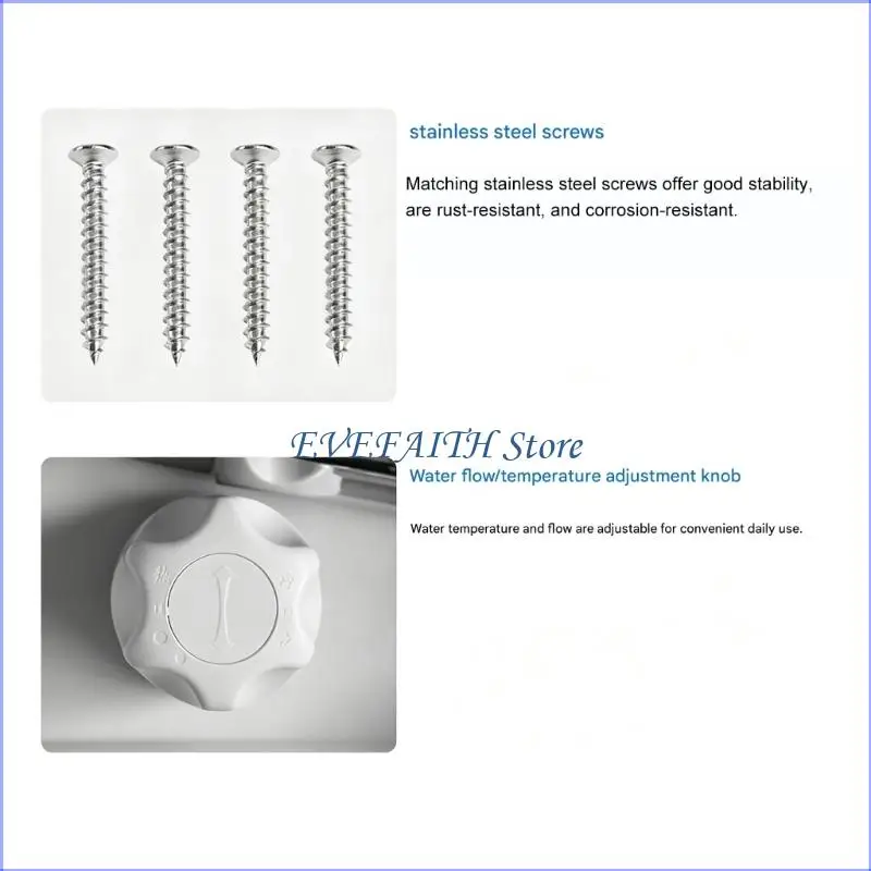 124B Motorhome Exterior Shower Box with Lockable Door, Single Knob Hot Cold Control and Hose Sprayer for Outdoor Rinse