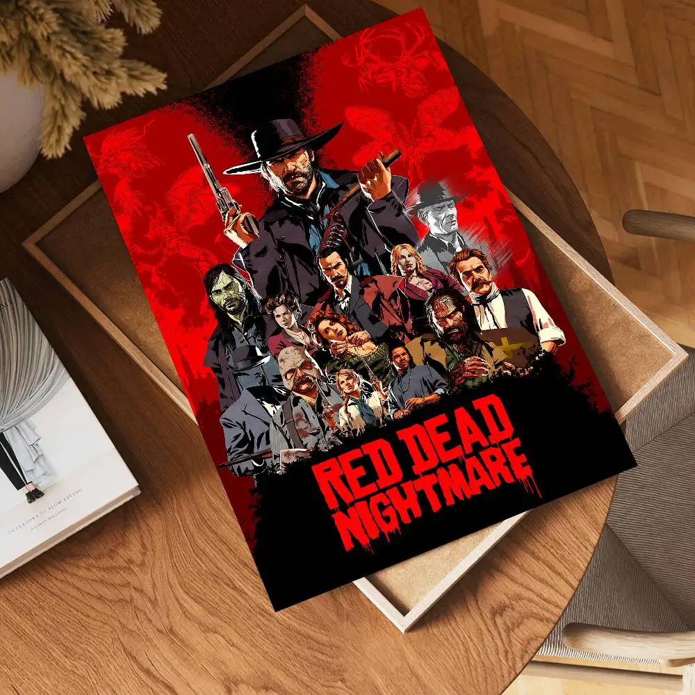 لعبة R-Red Dead Redemption 2 RDR2 أنيمي الملصقات لزجة ورق أبيض ملصق DIY غرفة بار مقهى Kawaii غرفة ديكور