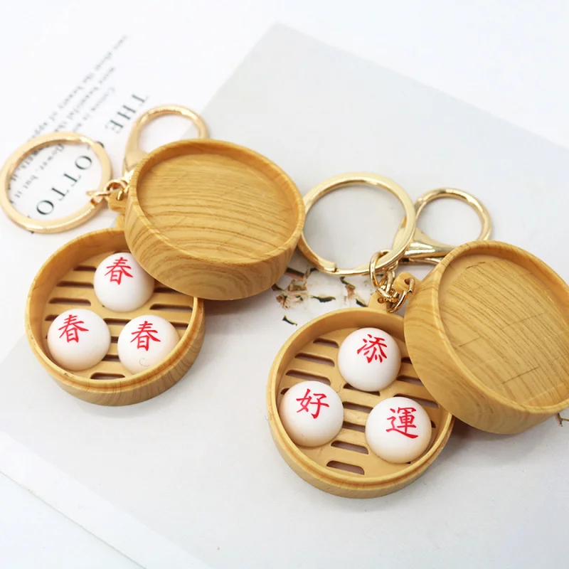 Miniature Simulated Steamed Bun Keychain Pendant Miniature food toy pendant