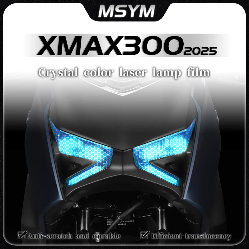 

For YAMAHA X-MAX300 XMAX300 XMAX 300 2025 Headlight film transparent protective film honeycomb laser light film accessories