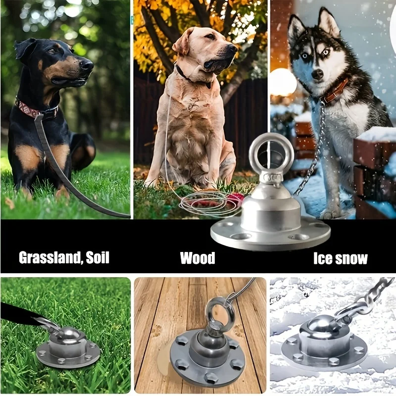 

360° Swivel Dog Tie-Out Stake, Heavy Duty Ground Anchor for Yard, Camping & Outdoor Use