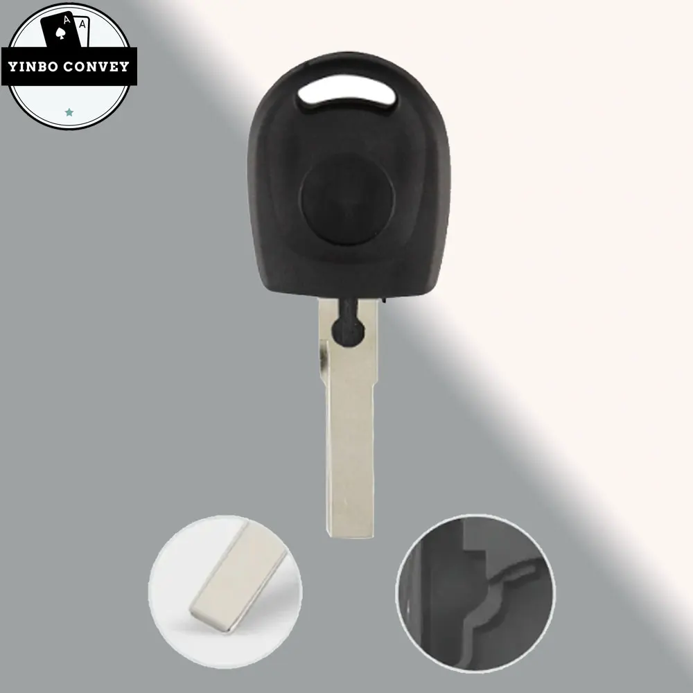 YINBO - Remote Car key Blank Shell ForVolkswagen (VW) B5 Passat Transponder Key HU66 Blade