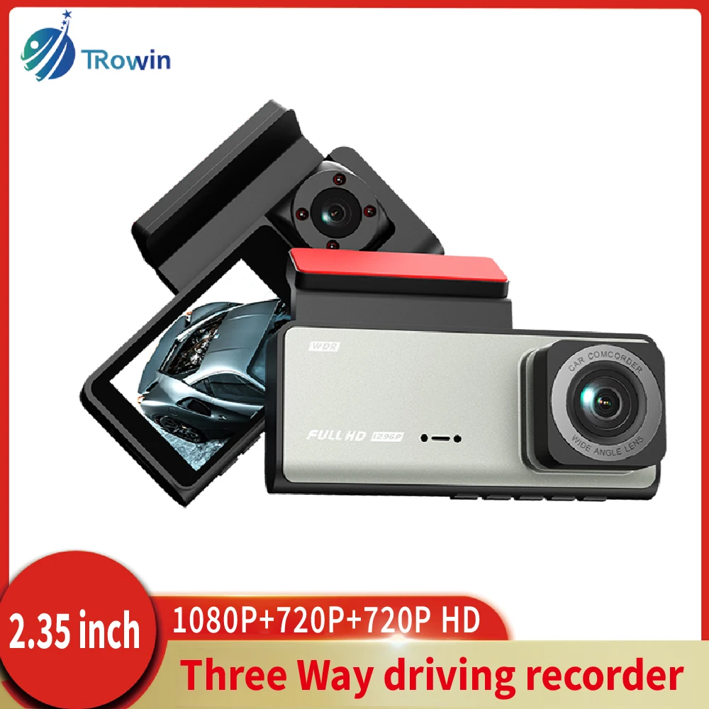 

2.35inch IPS Dash Cam Car DVR Full HD 1080P Night Vision 170 Degree Wide Angle Hidden Tripple lens Zinc Alloy Video Recorder