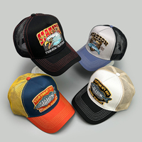 Sports Fish Eagle Bear Embroidery Baseball Hats New Unisex Sunshade Color Block Breathable Fashion Mesh Versatile Trucker Caps